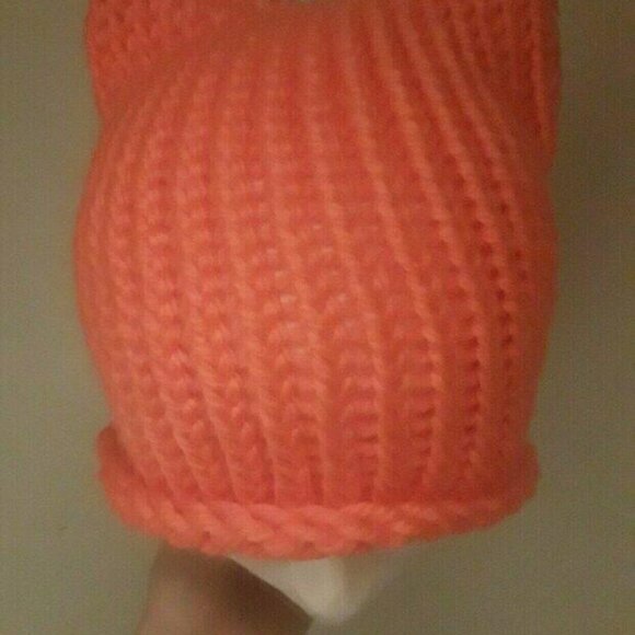 Hand Crafted Other - toddler/kids cat ear beanie ( neon orange)